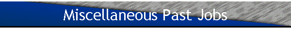 Miscellaneous Past Jobs